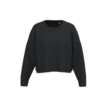Sudadera crop cuello redondo mujer
