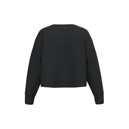 Sudadera crop cuello redondo mujer