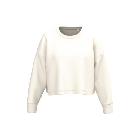 Sudadera crop cuello redondo mujer
