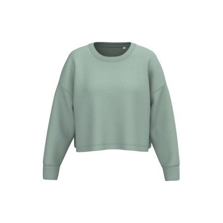 Sudadera crop cuello redondo mujer