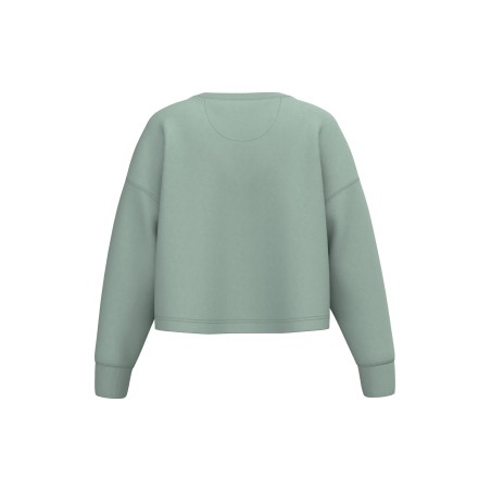 Sudadera crop cuello redondo mujer