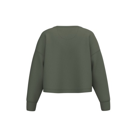 Sudadera crop cuello redondo mujer