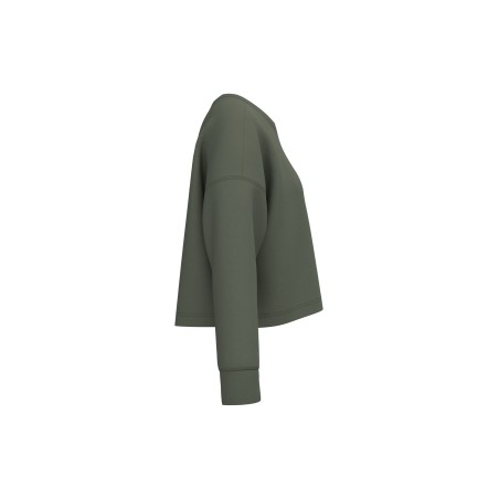 Sudadera crop cuello redondo mujer