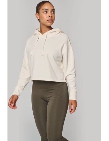 Sudadera crop con capucha mujer