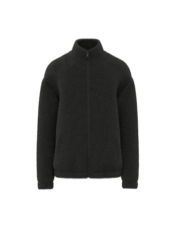 Sudadera de sherpa con cremallera y hombros caídos unisex 2