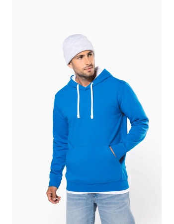 Sudadera capucha contrastada hombre