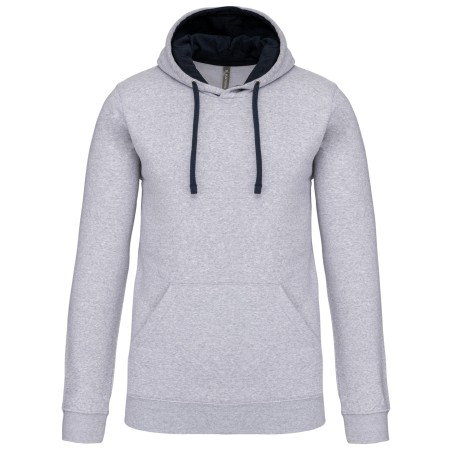 Sudadera capucha contrastada hombre