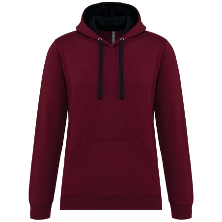 Sudadera capucha contrastada hombre