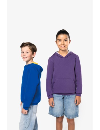 Sudadera capucha contrastada niños