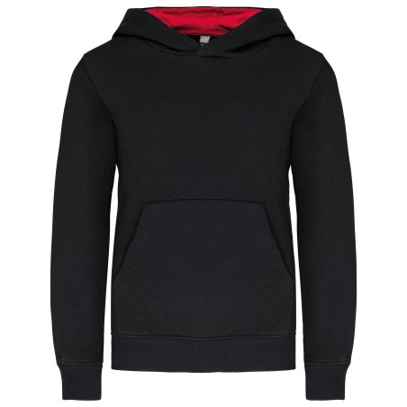 Sudadera capucha contrastada niños