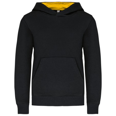 Sudadera capucha contrastada niños