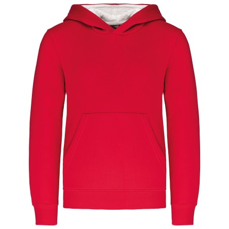 Sudadera capucha contrastada niños