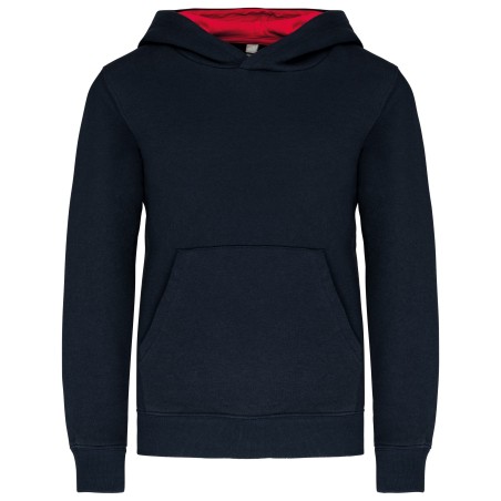 Sudadera capucha contrastada niños