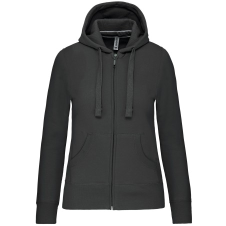 Sudadera con capucha y cremallera de mujer