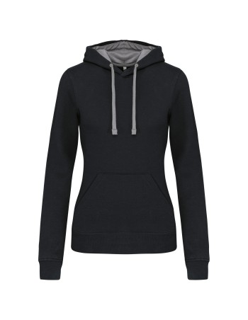Sudadera capucha contrastada mujer 2