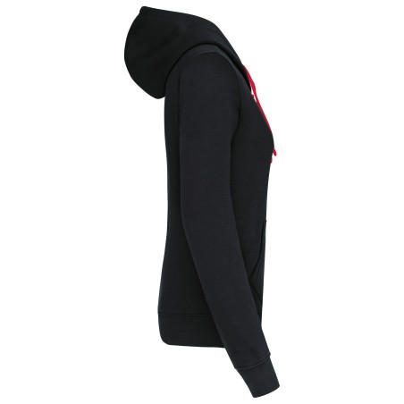 Sudadera capucha contrastada mujer