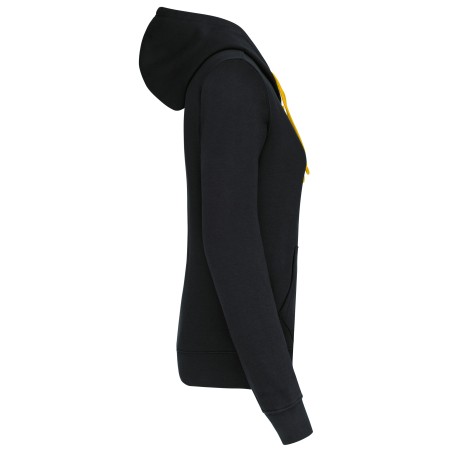 Sudadera capucha contrastada mujer