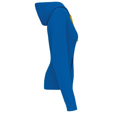 Sudadera capucha contrastada mujer