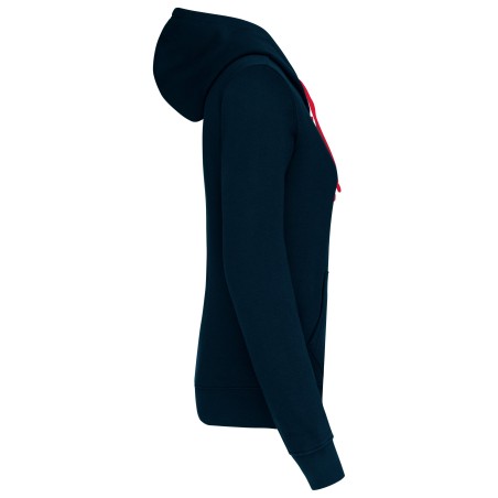 Sudadera capucha contrastada mujer