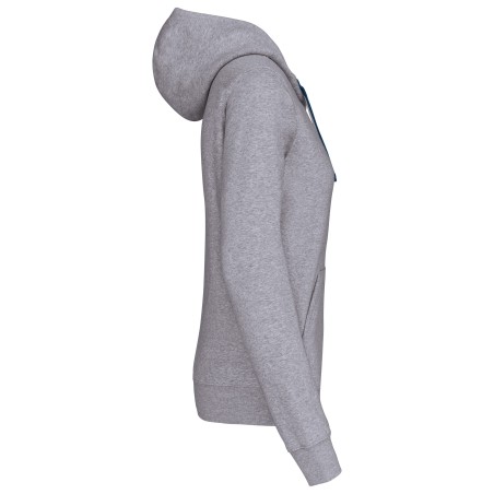Ladies\\\' contrast hooded sweatshirt