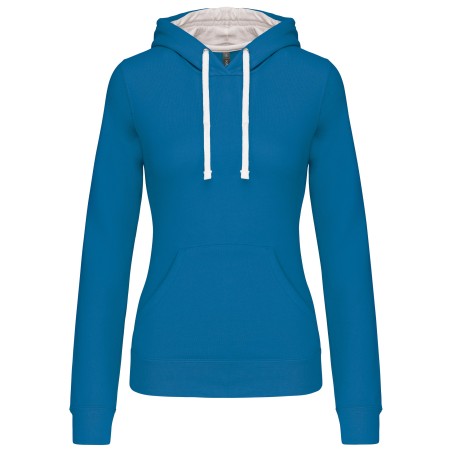 Sudadera capucha contrastada mujer