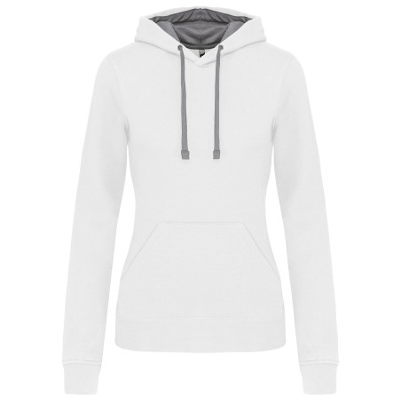 Sudadera capucha contrastada mujer