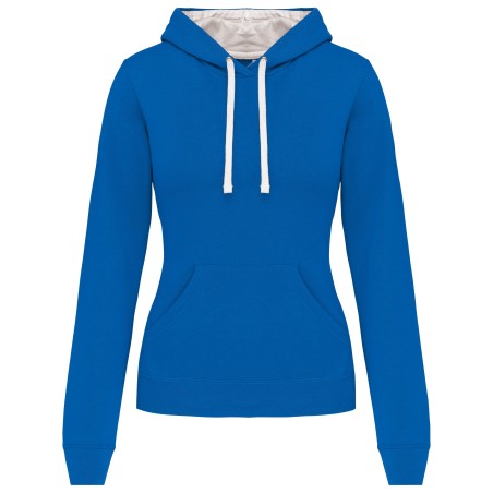 Sudadera capucha contrastada mujer