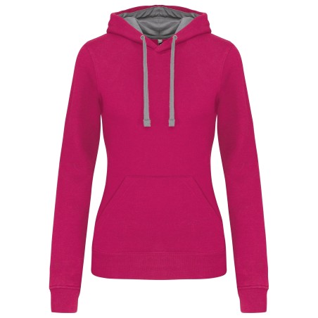 Sudadera capucha contrastada mujer