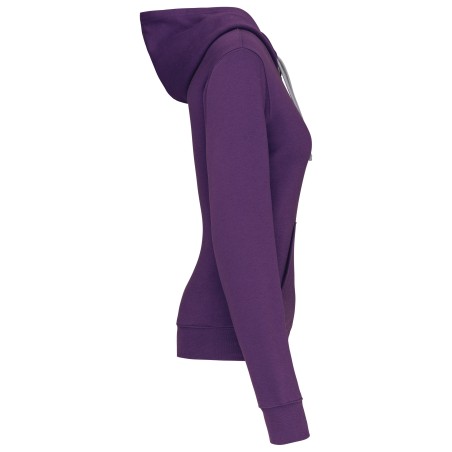 Sudadera capucha contrastada mujer