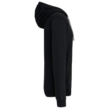 Men\\\'s contrast hooded full zip sweatshirt