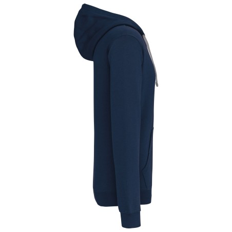 Sudadera capucha y cremallera contrastada