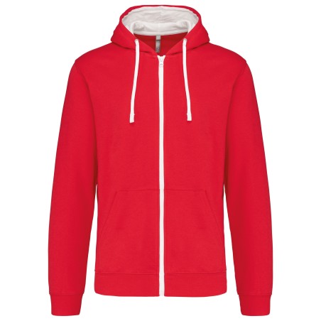Sudadera capucha y cremallera contrastada