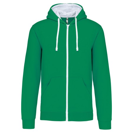 Sudadera capucha y cremallera contrastada