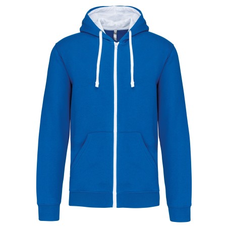 Sudadera capucha y cremallera contrastada