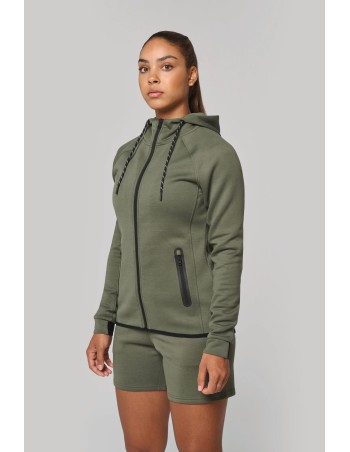 Chaqueta de chándal performance con capucha mujer