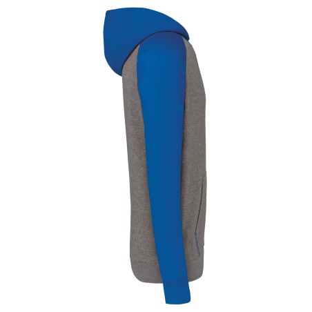 Sudadera bicolor con capucha para niños