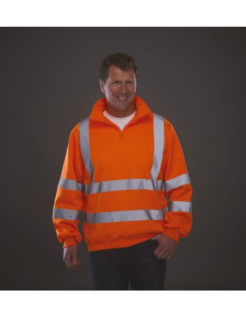 Hi-Vis Zip Neck Sweatshirt