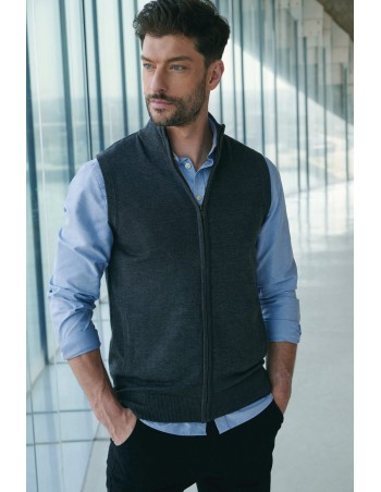 Men\\\'s sleeveless zip-up jumper
