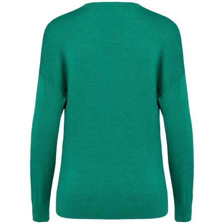 Jersey ecorresponsable cuello de pico de lyocell mujer