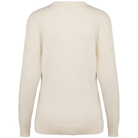 Jersey ecorresponsable cuello de pico de lyocell mujer