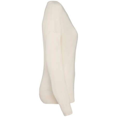 Jersey ecorresponsable cuello de pico de lyocell mujer