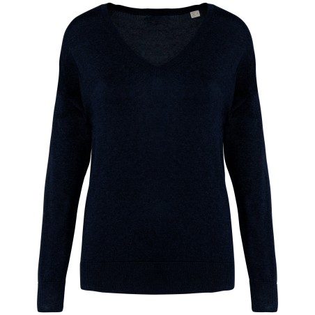 Jersey ecorresponsable cuello de pico de lyocell mujer