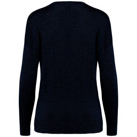 Jersey ecorresponsable cuello de pico de lyocell mujer