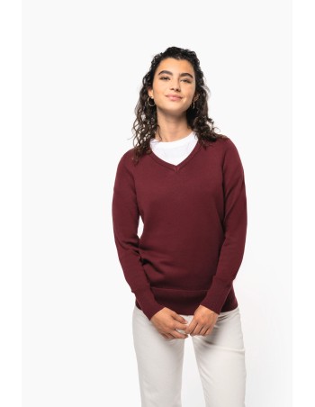 Jersey cuello de pico mujer