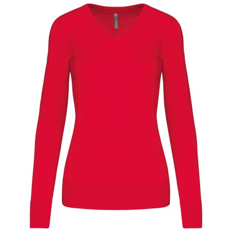 Jersey cuello de pico mujer