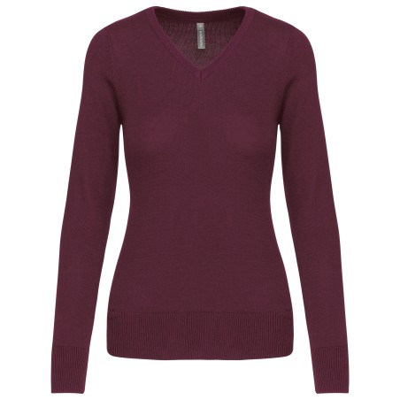 Jersey cuello de pico mujer