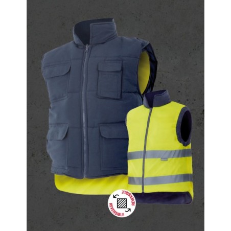 CHALECO ACOLCHADO REVERSIBLE DE ALTA VISIBILIDAD