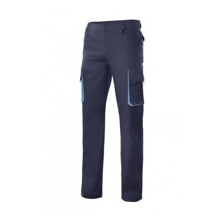 PANTALÓN LABORAL BICOLOR MULTIBOLSILLOS RIBETES