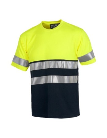CAMISETA REFLECTANTE BICOLOR MANGA CORTA