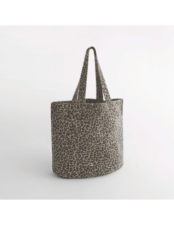 Leopard print canvas tote bag